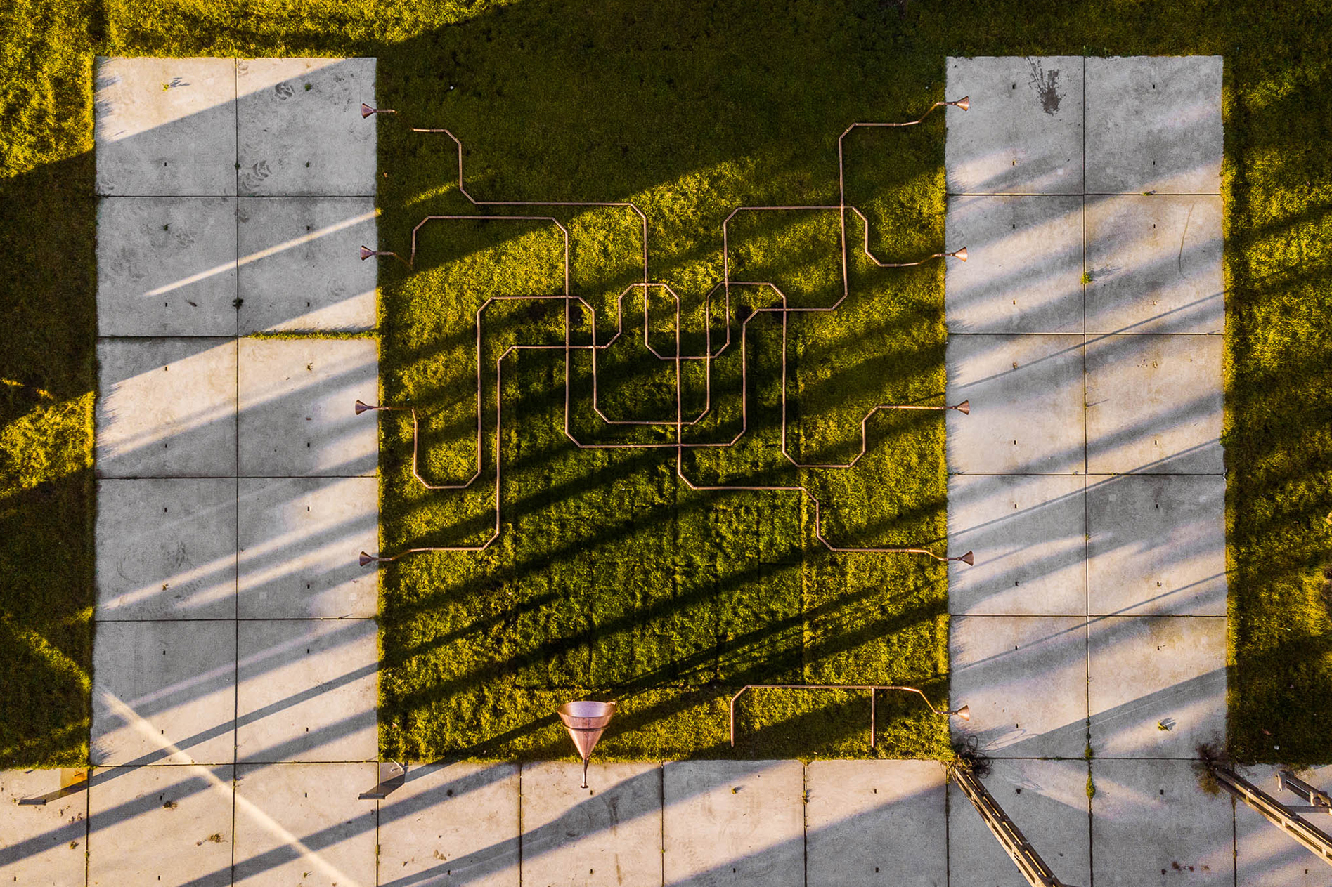 Drone view of the Soft Talk installation in Utrecht capturing the layout and surrounding environment