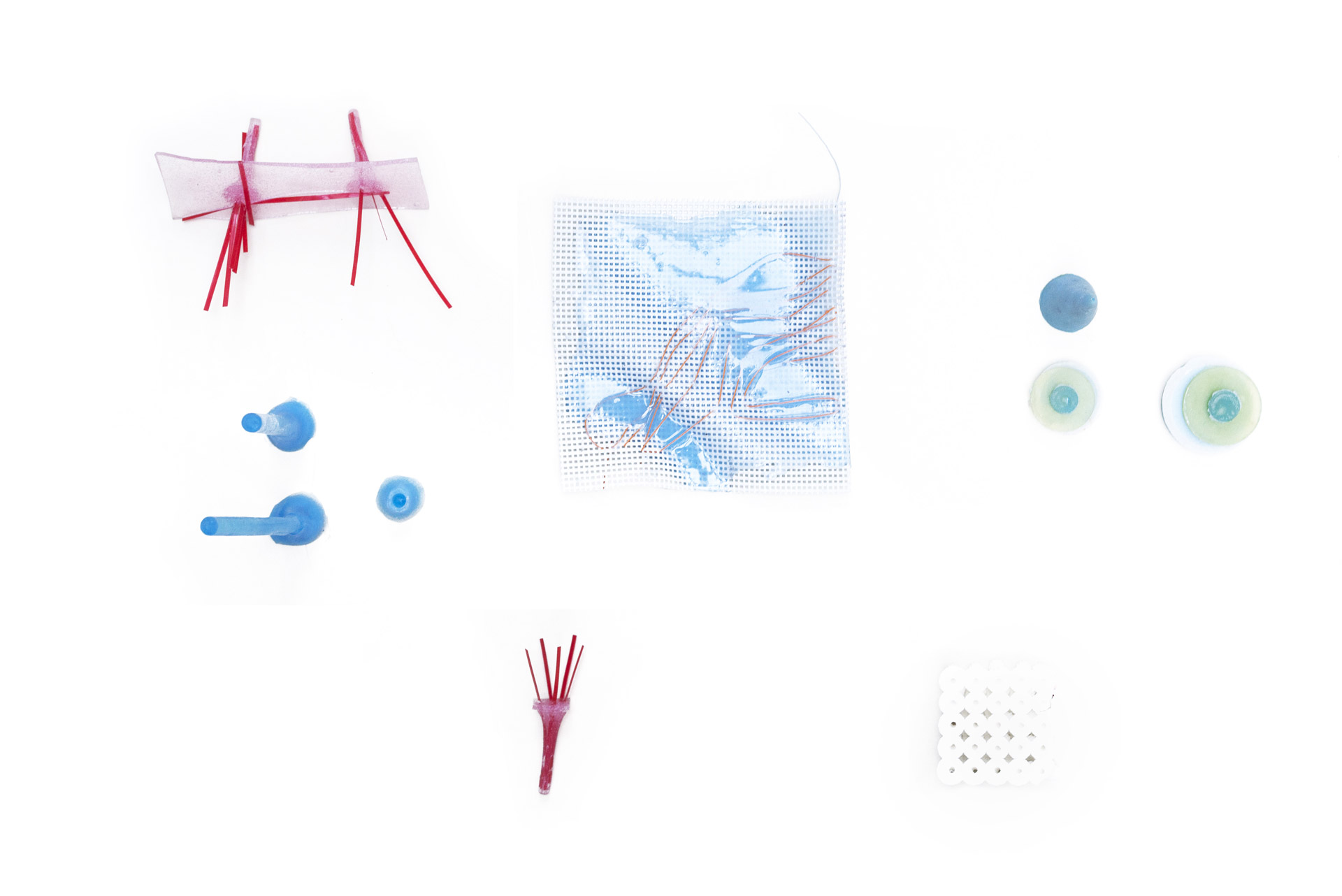 Silicone material experiment resembling skin used for interactive soft mobility objects in The Soft Machines